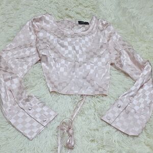 Milj & Honey Blush Checkered Women's Blouse